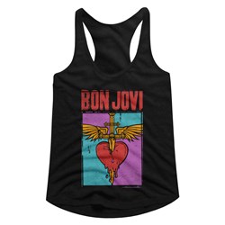 Bon Jovi - Womens Heart And Dagger Racerback Top