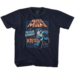 Mega Man - Unisex-Child Graphic Blu Bomber T-Shirt