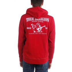 True Religion Srs Logo Classic Zip Up Hoodie in Red