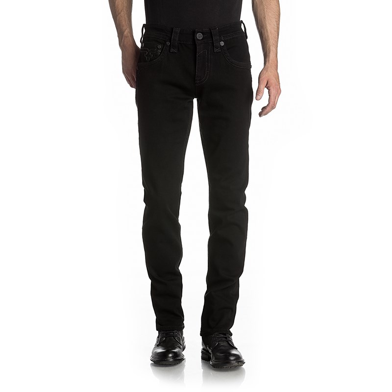 Rock Revival Mens Arther A200 Straight Jeans with Fake Flaps