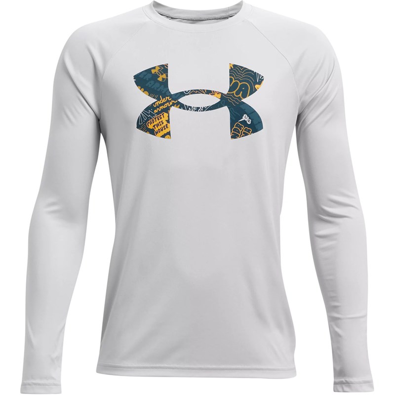Under Armour Boys Tech Logo Fill Long-Sleeve T-Shirt 