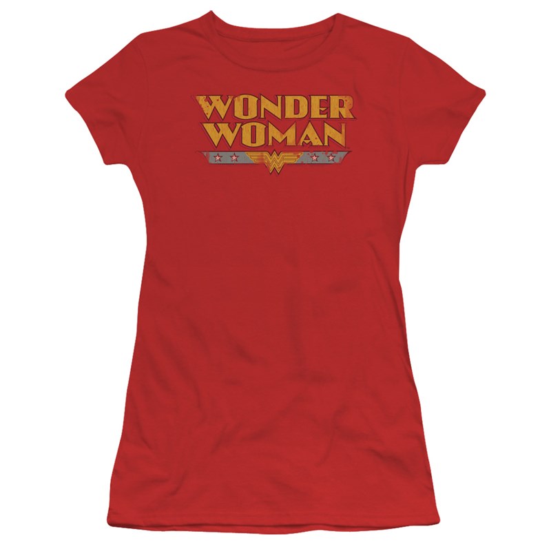 Dc Comics Wonder Woman Logo Juniors T Shirt In Red