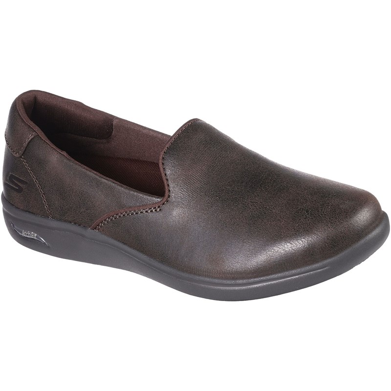 Ladies skechers leather on sale shoes