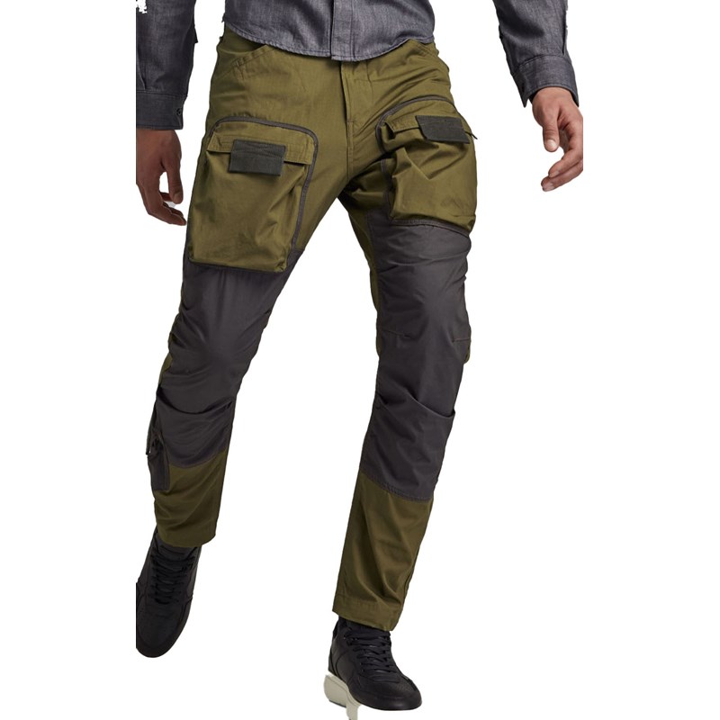 3D Regular Tapered Cargo Pants, Green