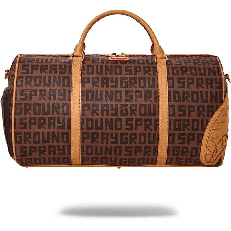 Sprayground Money Check Duffle Bag in Brown for Men