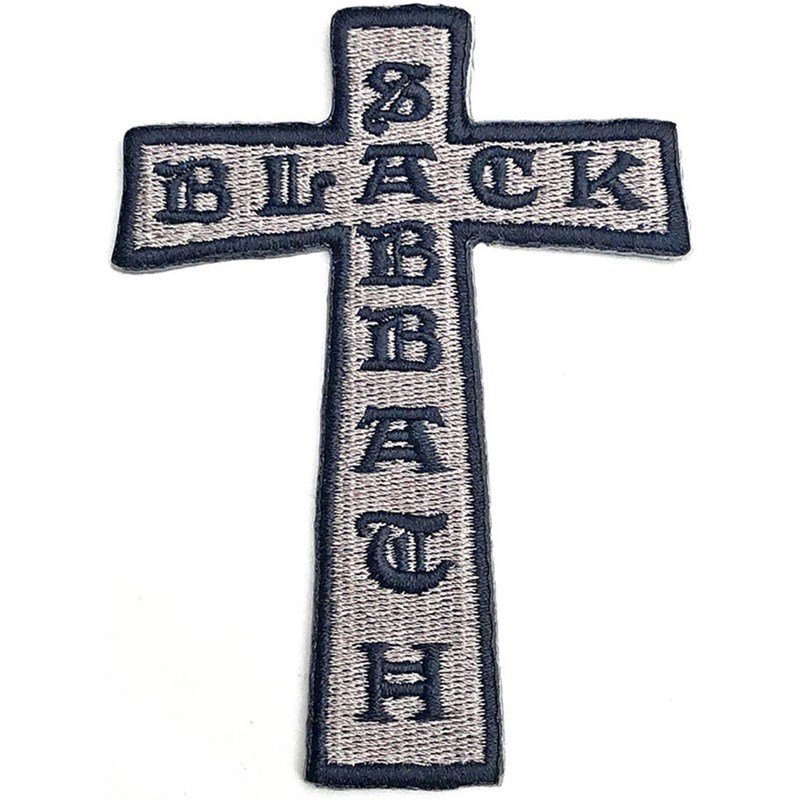Purple & Black Decorative Cross Patch, Religious Cross Patches