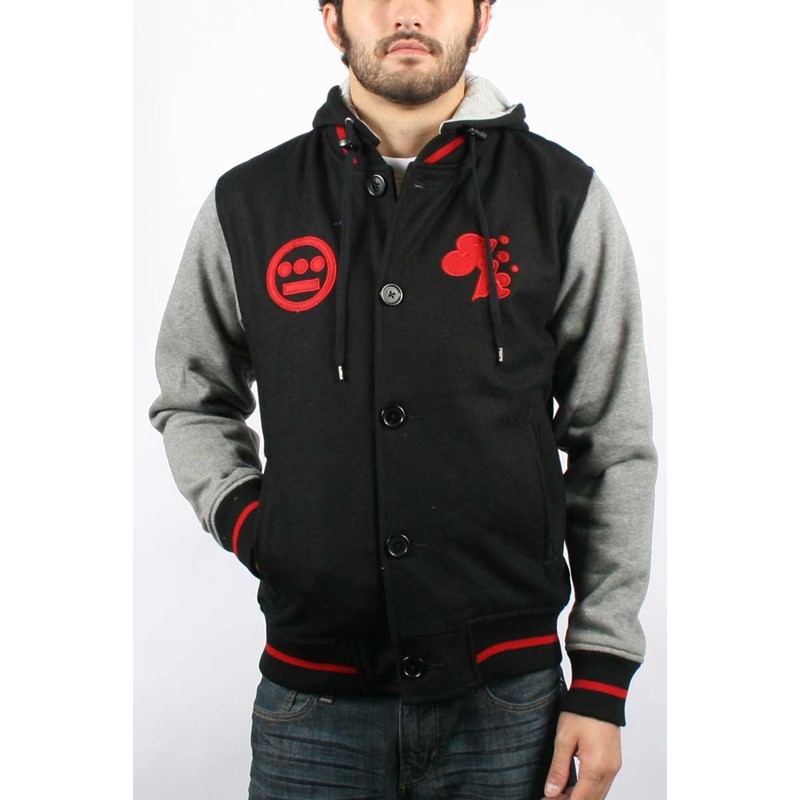 AngelJackets Men's Hooded Varsity Jacket