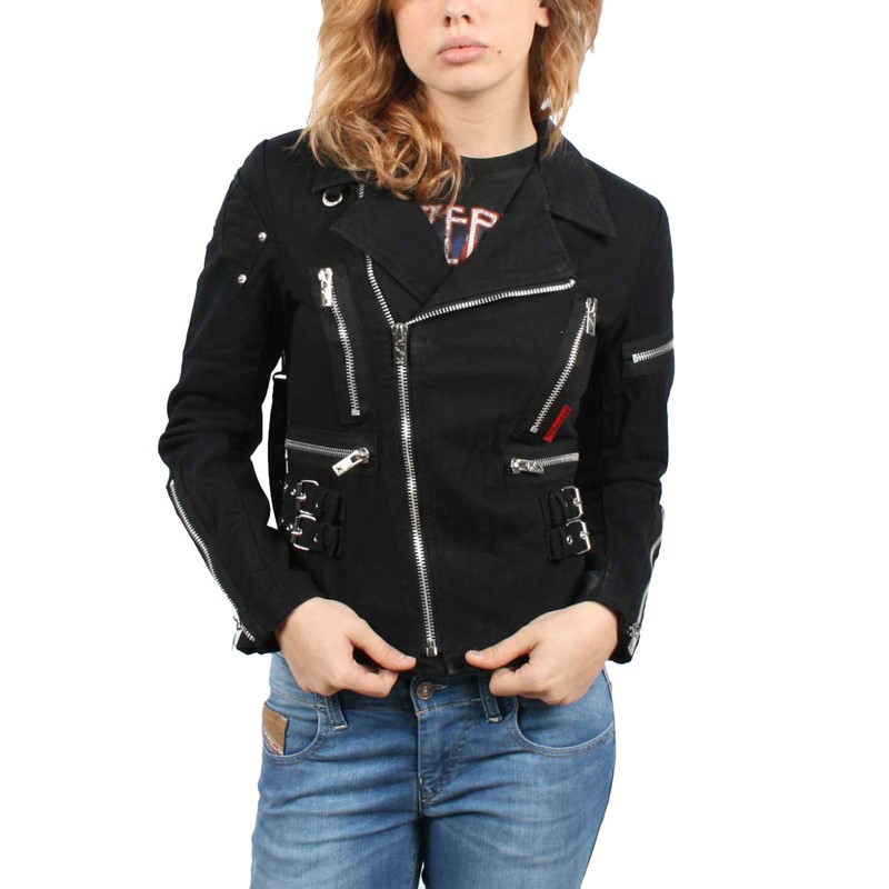 Tripp NYC - Womens Classic Metal Moto Jacket in Black