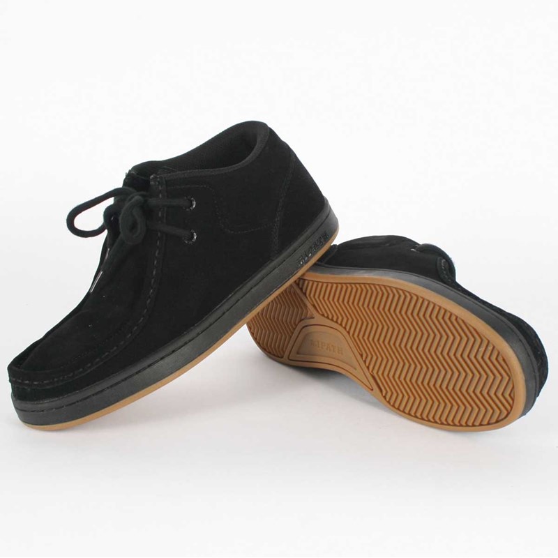 Mens Ipath Cat Black Suede Skate Shoes
