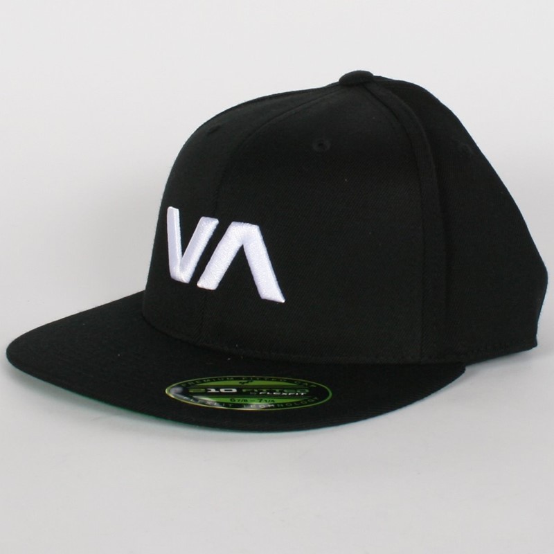 RVCA - VA Sluggers Mens FlexFit Hat in Black / Black