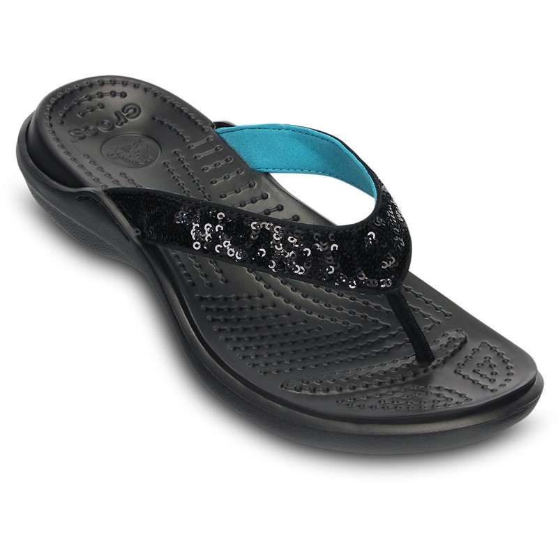 crocs sequin flip flops