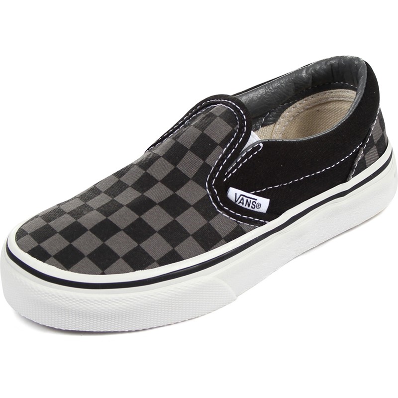 Vans Kids Classic Slip On Shoes In Checkerboard Classic Blue