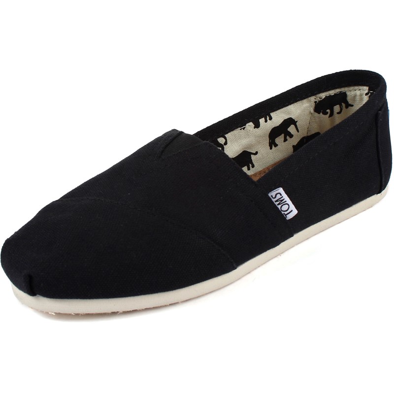 toms classic black canvas shoes