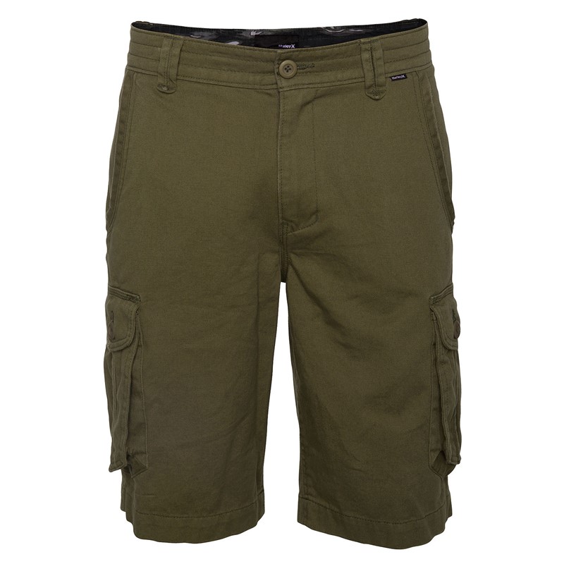 Hurley COMMANDO Sand Beige Walk Shorts Cargo Military Pockets Men's Shorts 