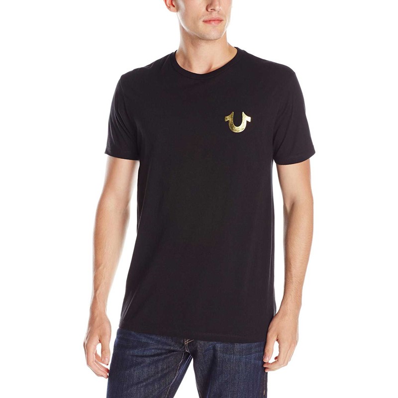 True Religion - Mens Metallic Gold Buddha T-Shirt