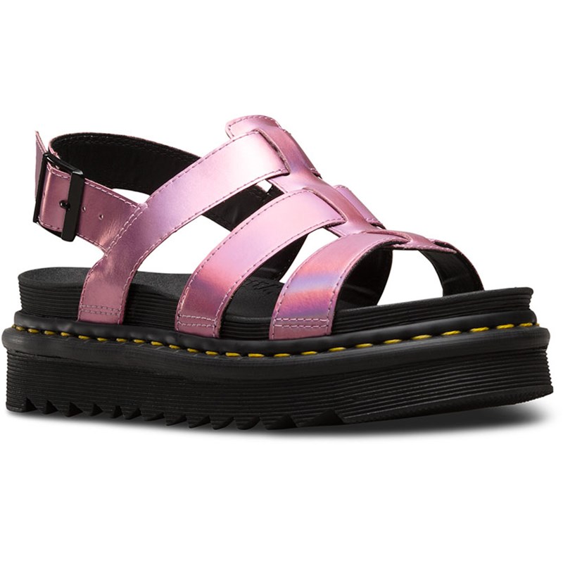 mallow pink reflective metallic leather