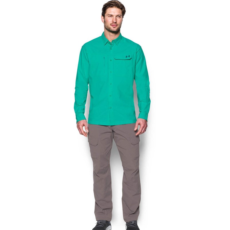 hunter green under armour polo