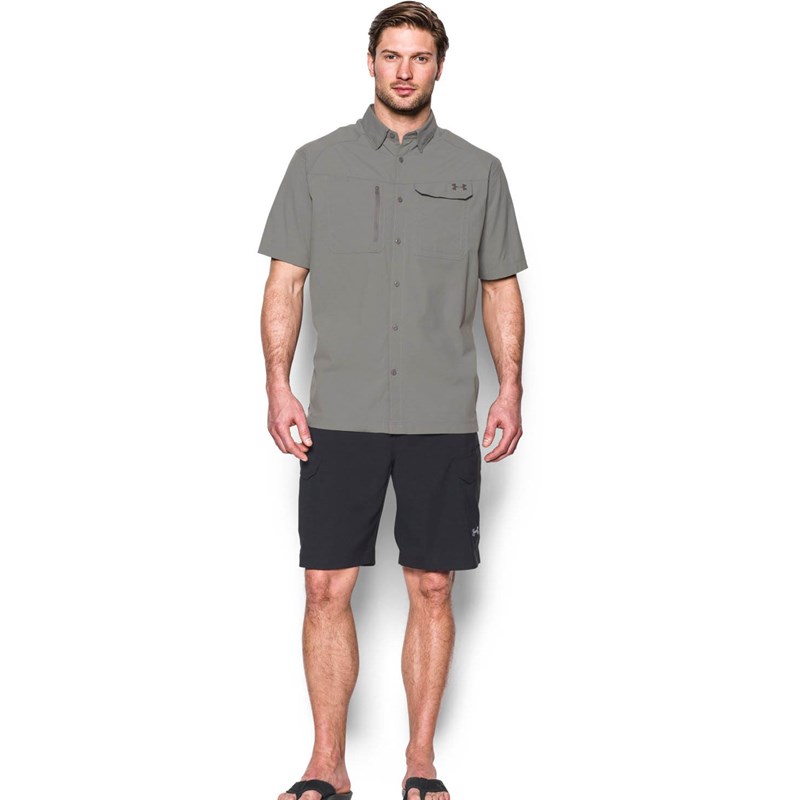 under armour men's fish hunter solid short sleeve