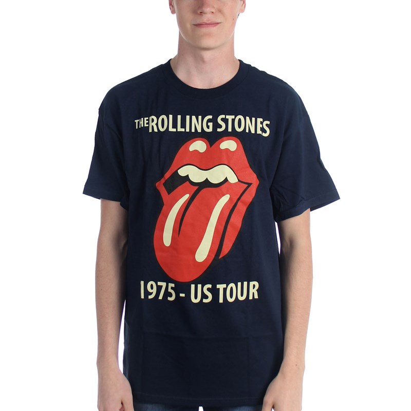 Rolling Stones Men's  Classic US Tour 75 T-shirt Blue 