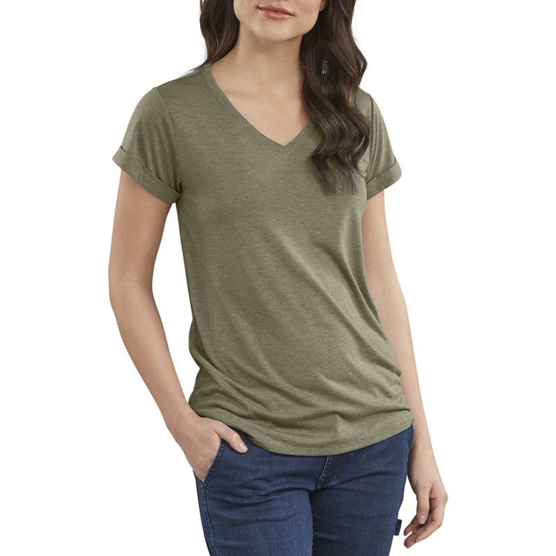 Dickies Womens Heritage Collection V-Neck Tee Shirt 